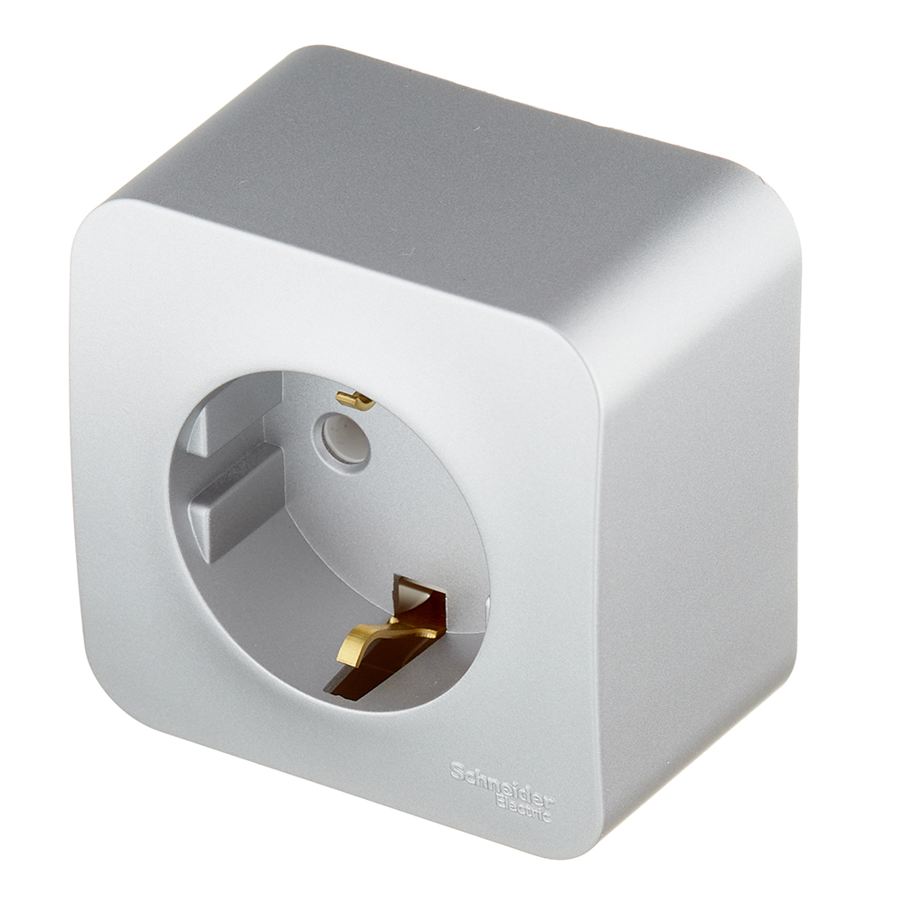 Розетка Systeme Electric Blanca накладная алюминий (BLNRA010113)