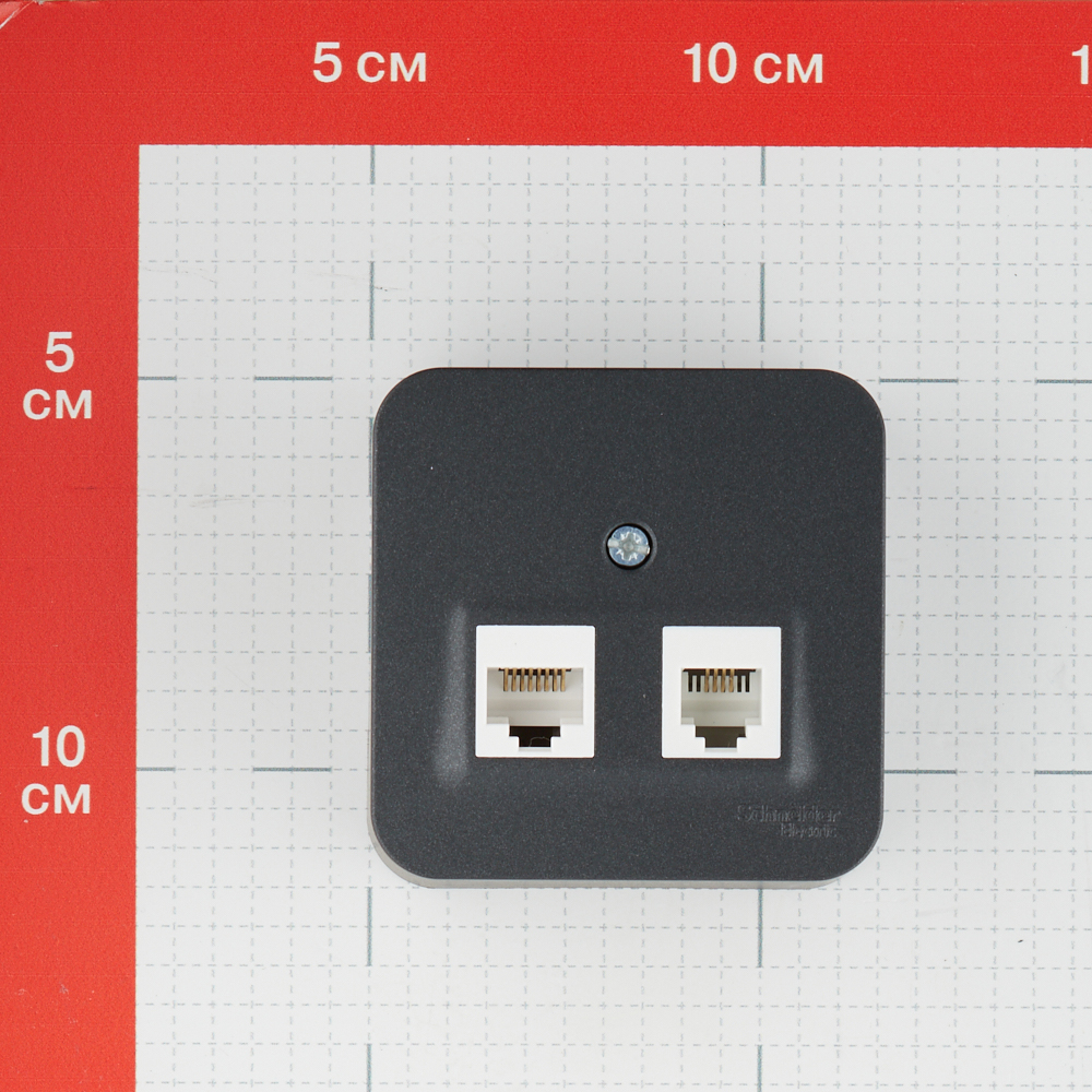 Розетка компьютерная/ телефонная Systeme Electric Blanca накладная антрацит RJ11/ RJ45 (BLNIA045116)