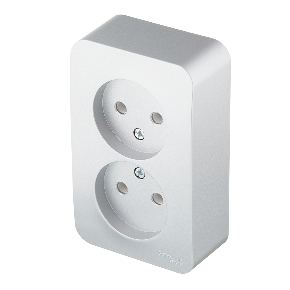 Розетка Systeme Electric Blanca накладная алюминий (BLNRA000213)