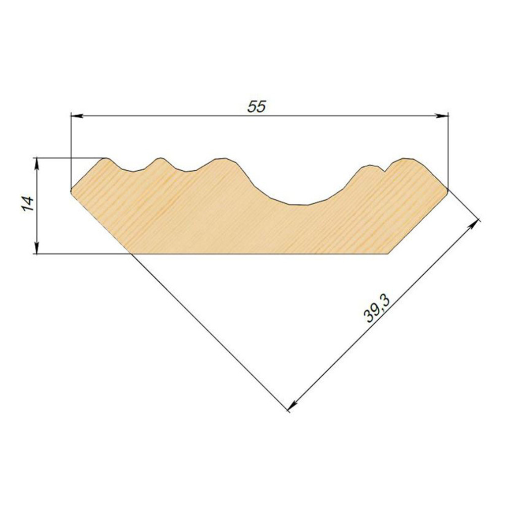 Плинтус 55х14х3000 мм сорт АВ