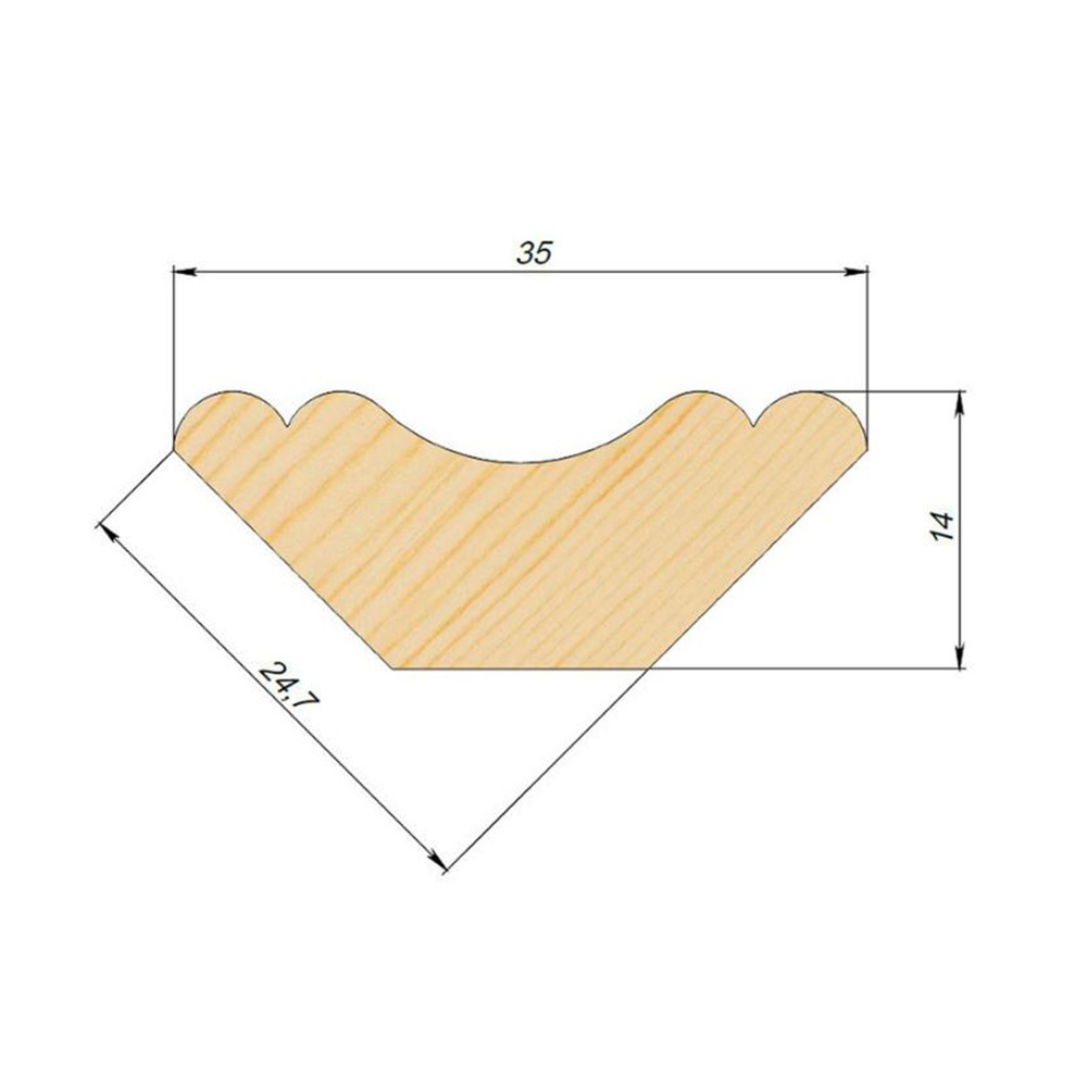 Плинтус 35х14х3000 мм сорт АВ