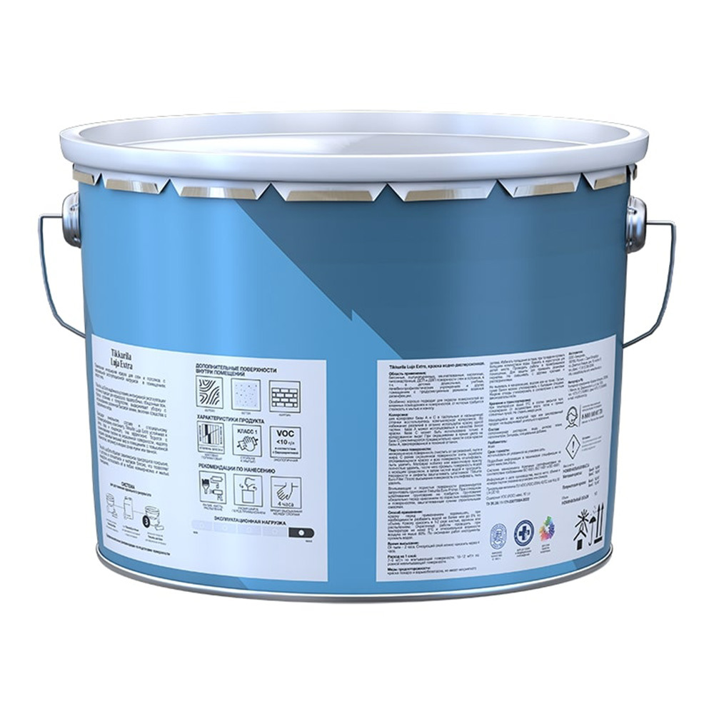 Краска моющаяся Tikkurila/Tikkivala Luja Extra матовая база С бесцветная 9 л