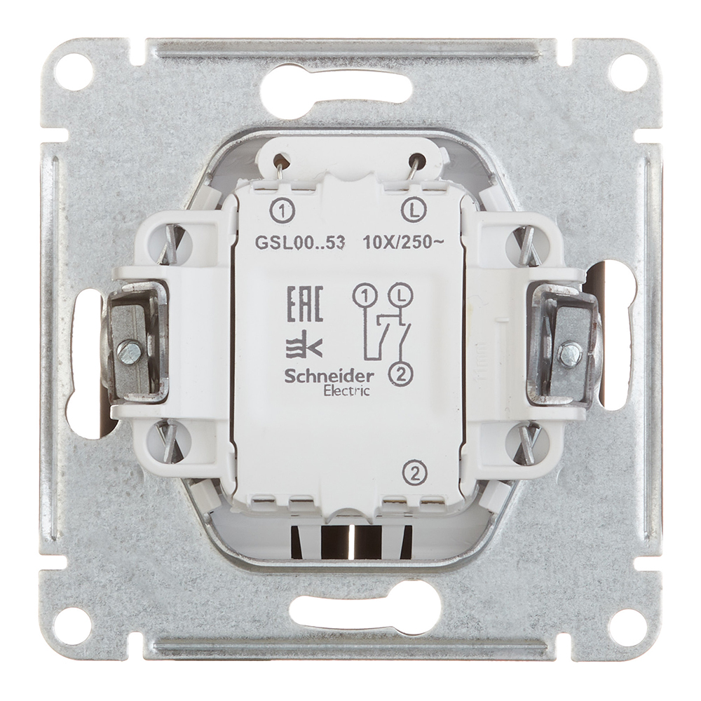 Выключатель Systeme Electric Glossa двухклавишный встраиваемый антрацит с подсветкой (GSL000753)