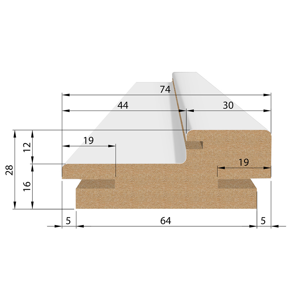 Коробка дверная телескопическая Vision 1 74х30х2100 мм ПВХ дуб европейский (2,5 шт.)