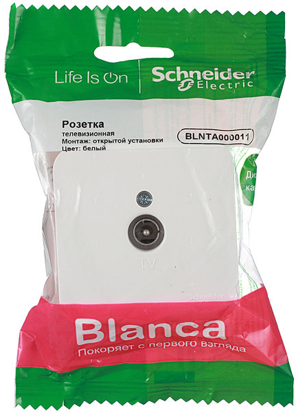 Розетка телевизионная Systeme Electric Blanca накладная белая (BLNTA000011)