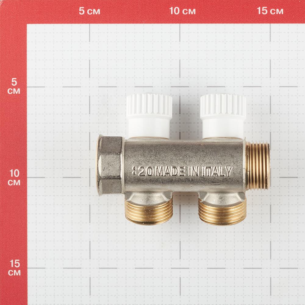 Коллектор Stout 3/4 ВР(г) х 2 выхода 3/4(ЕК) х 3/4 НР(ш) регулирующий (SMB 6851 343402)