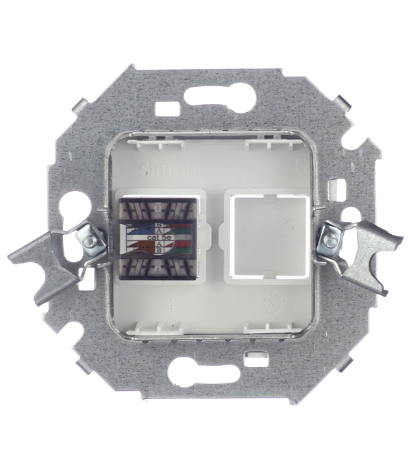 Розетка компьютерная Simon 15 встраиваемая белая RJ45 (1591598-030)