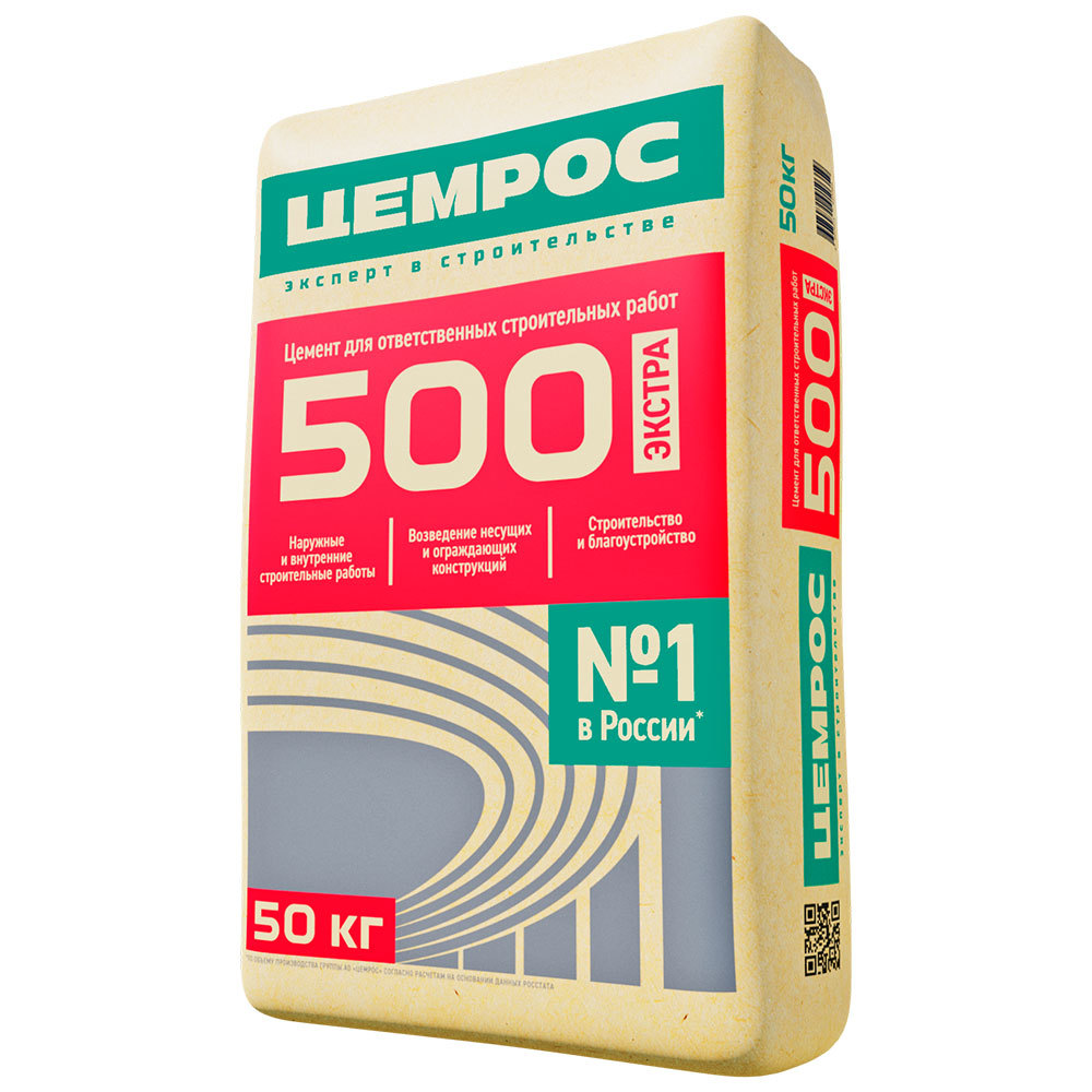 Цемент ЦЕМРОС М500 Д20 ЦЕМ II А-Ш 42,5 Н 50 кг