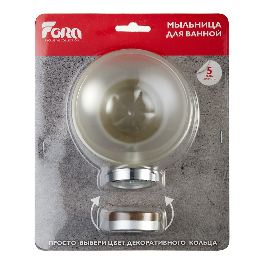 Мыльница для ванной Fora Lord с держателем стекло/сталь хром (FOR-Lord036CR)