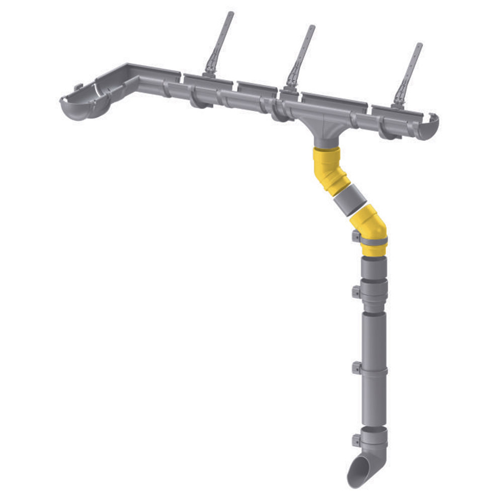 Колено трубы пластиковое d80 мм 45° Docke Standard коричневое RAL 8017