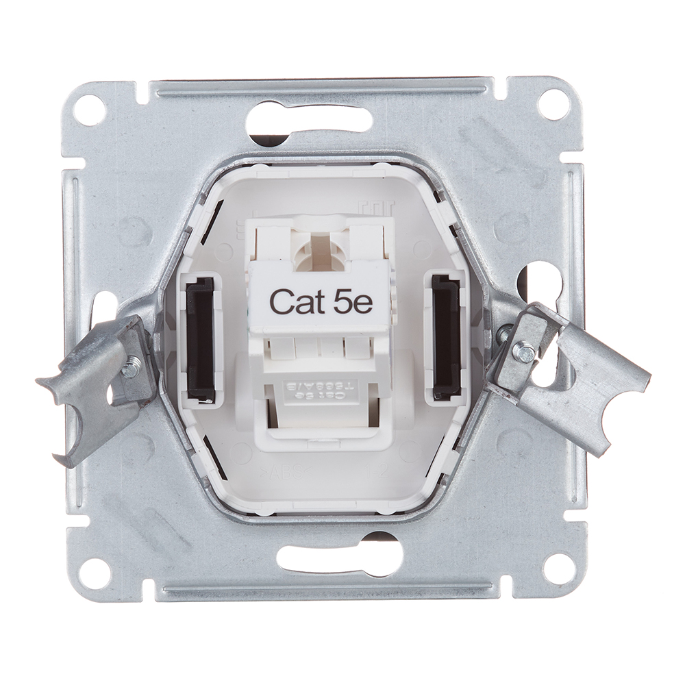 Розетка компьютерная Systeme Electric AtlasDesign встраиваемая карбон RJ45 (ATN001083)