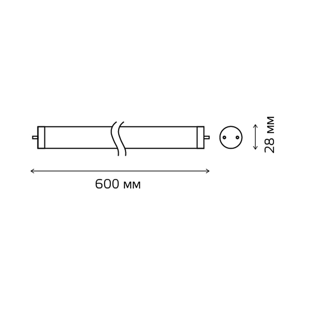 Лампа светодиодная Gauss G13 T8 10 Вт 6500К холодный свет 180-240 В трубка 600 мм (93030/1930302)