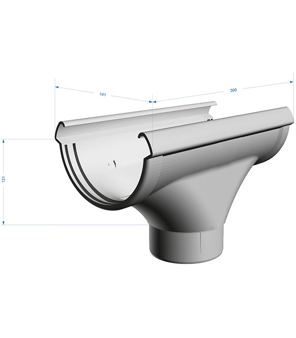 Воронка желоба Docke Lux пластиковая d140-100 мм пломбир RAL 9003