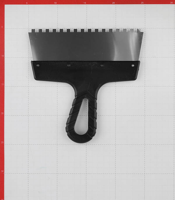 Шпатель зубчатый 200х6 мм с пластиковой ручкой (109445)