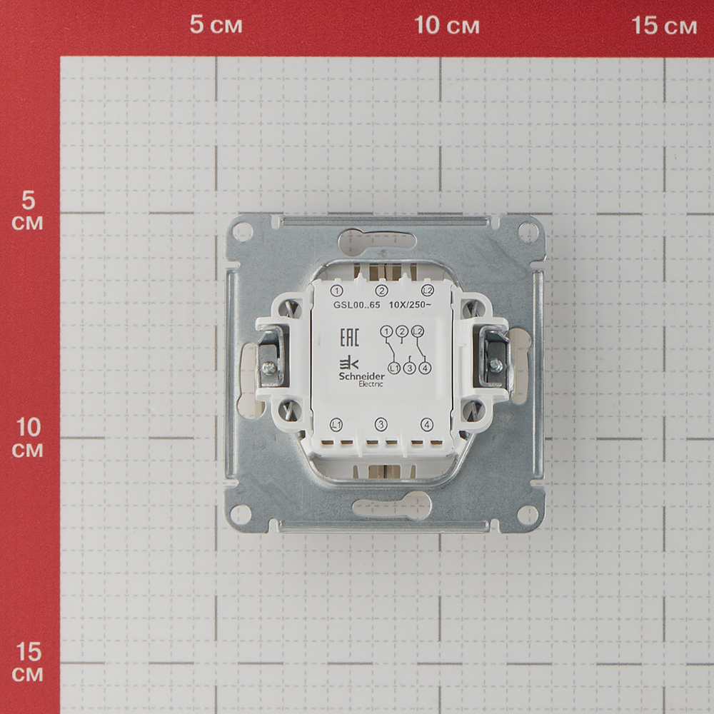 Переключатель Systeme Electric Glossa двухклавишный встраиваемый титан (GSL000465)