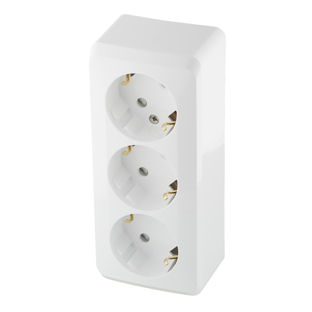 Розетка Systeme Electric Этюд накладная белая со шторками (PA16-012B)