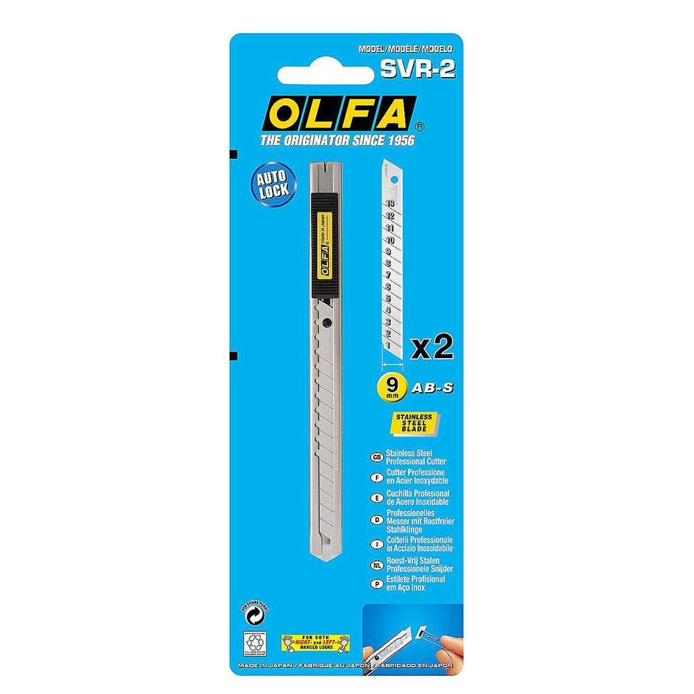 Нож строительный Olfa 9 мм с ломающимся лезвием стальной корпус