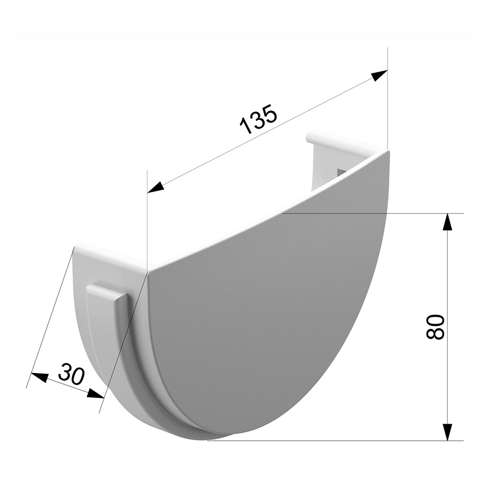 Заглушка желоба пластиковая d120 мм Docke Standard коричневая RAL 8017