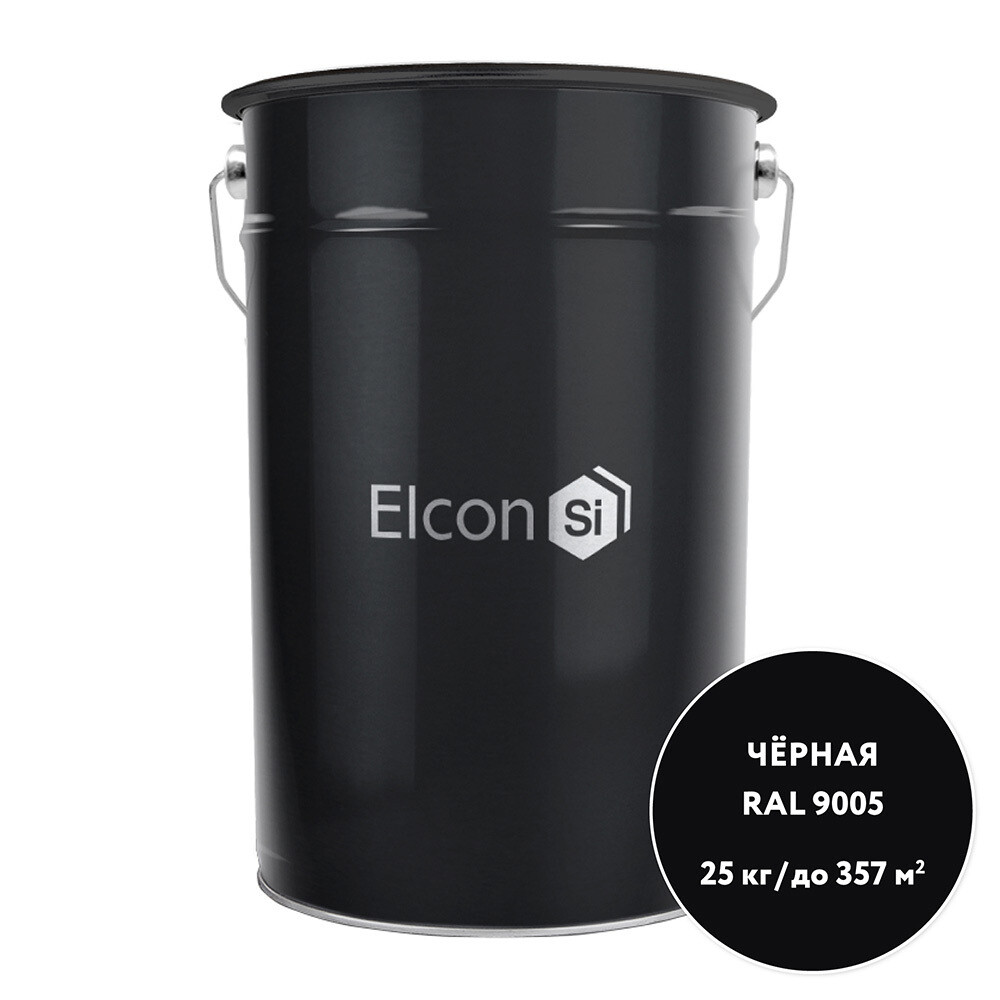 Грунт-эмаль по ржавчине Elcon ХВ-0278 черная матовая 25 кг