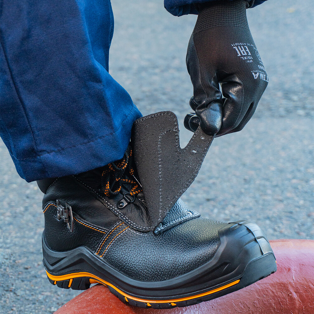 Ботинки рабочие для сварщика кожаные с защитным композитным носком размер 44 черные Мистраль Perfect Protection (120329)