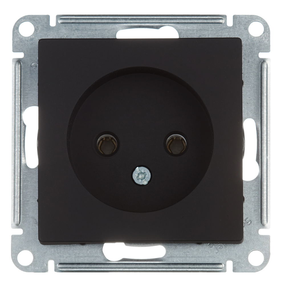 Розетка Systeme Electric AtlasDesign встраиваемая карбон (ATN001041)