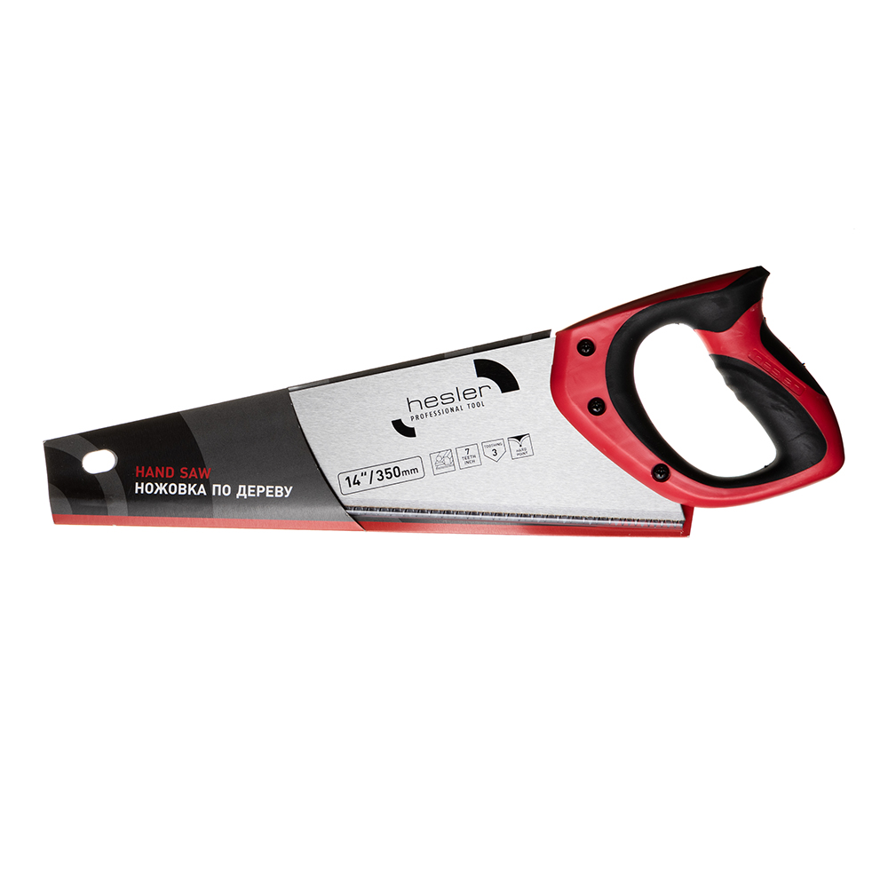 Ножовка по дереву Hesler 350 мм 7 зуб/дюйм крупный зуб