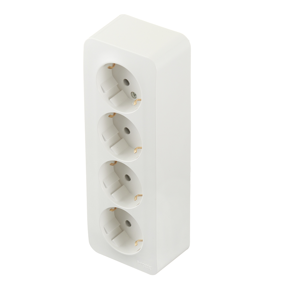 Розетка Systeme Electric Blanca накладная молочная со шторками (BLNRA011412)