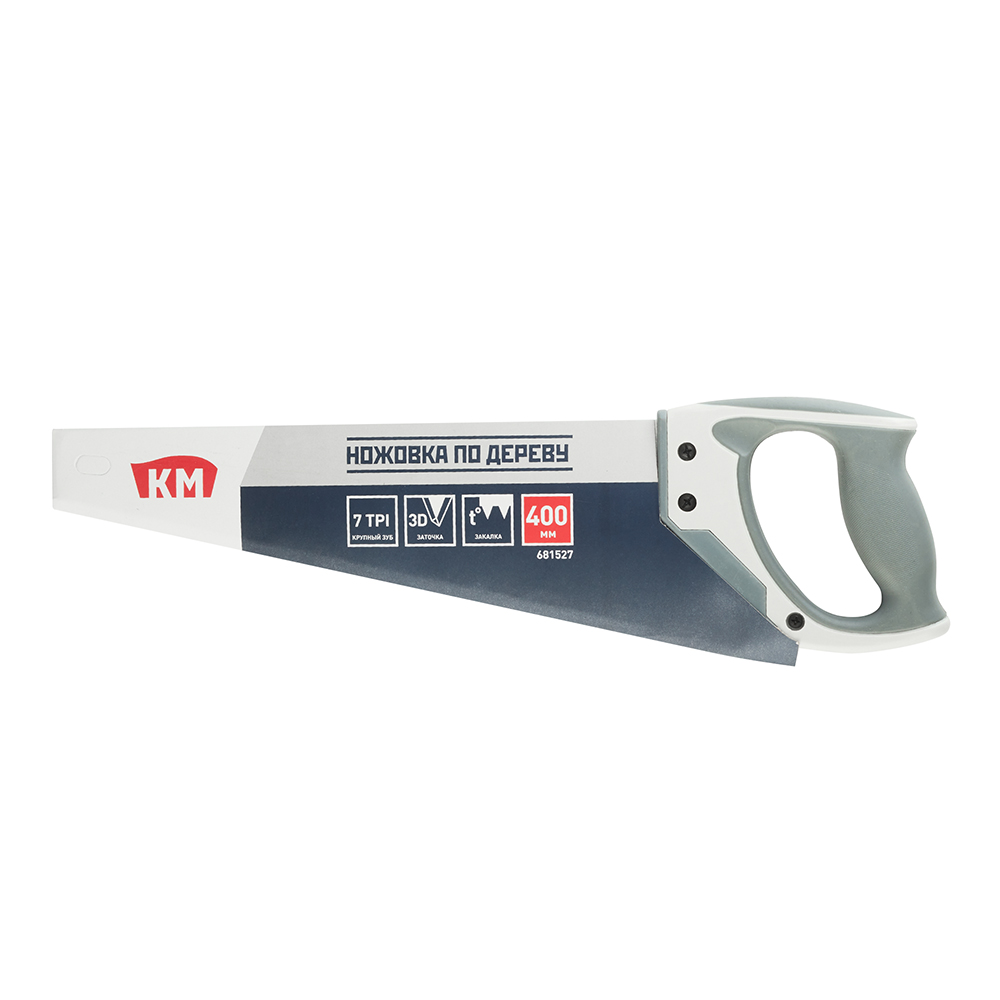 Ножовка по дереву КМ 400 мм 7 зуб/дюйм крупный зуб