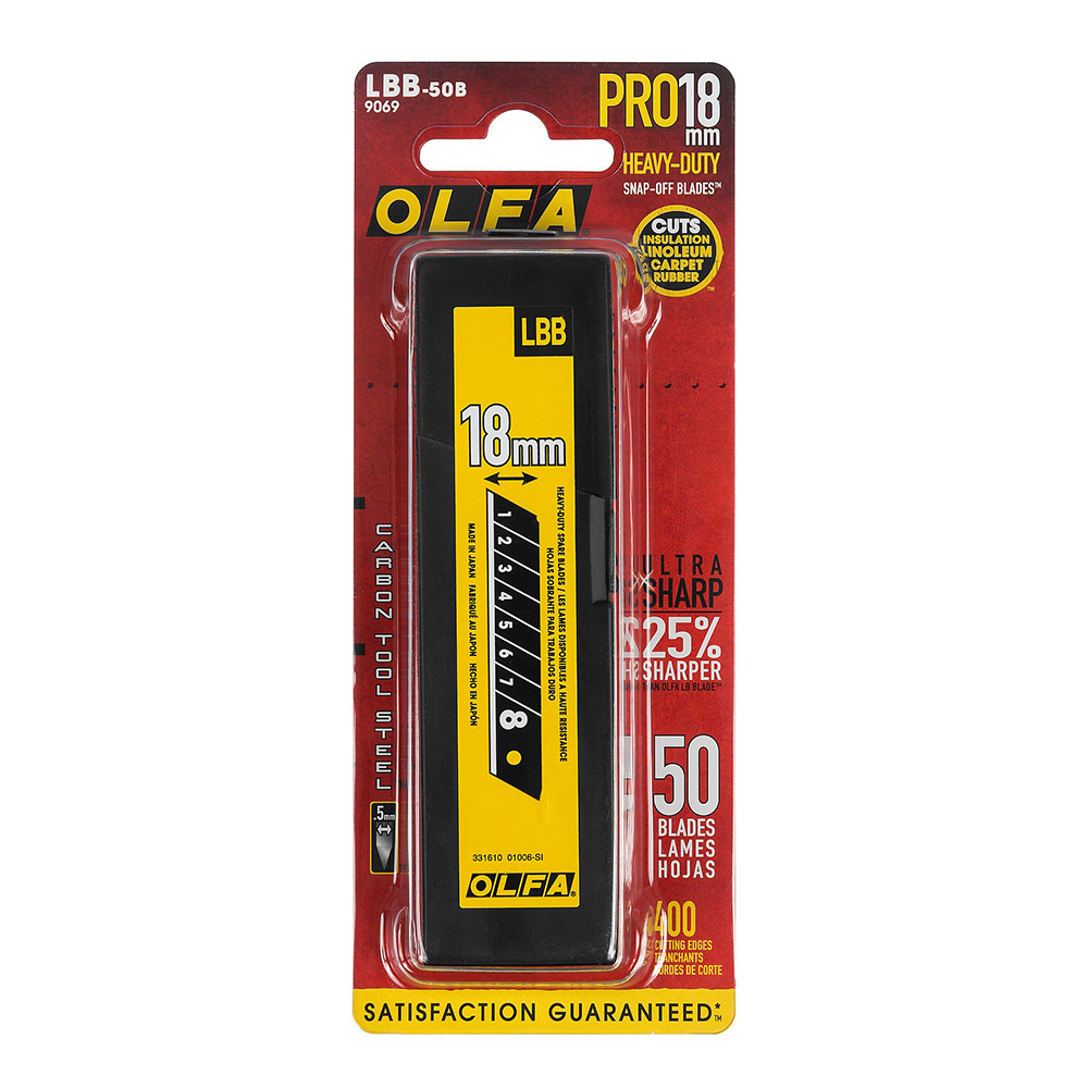 Лезвие для ножа Olfa Black Max 18 мм прямое (50 шт.)
