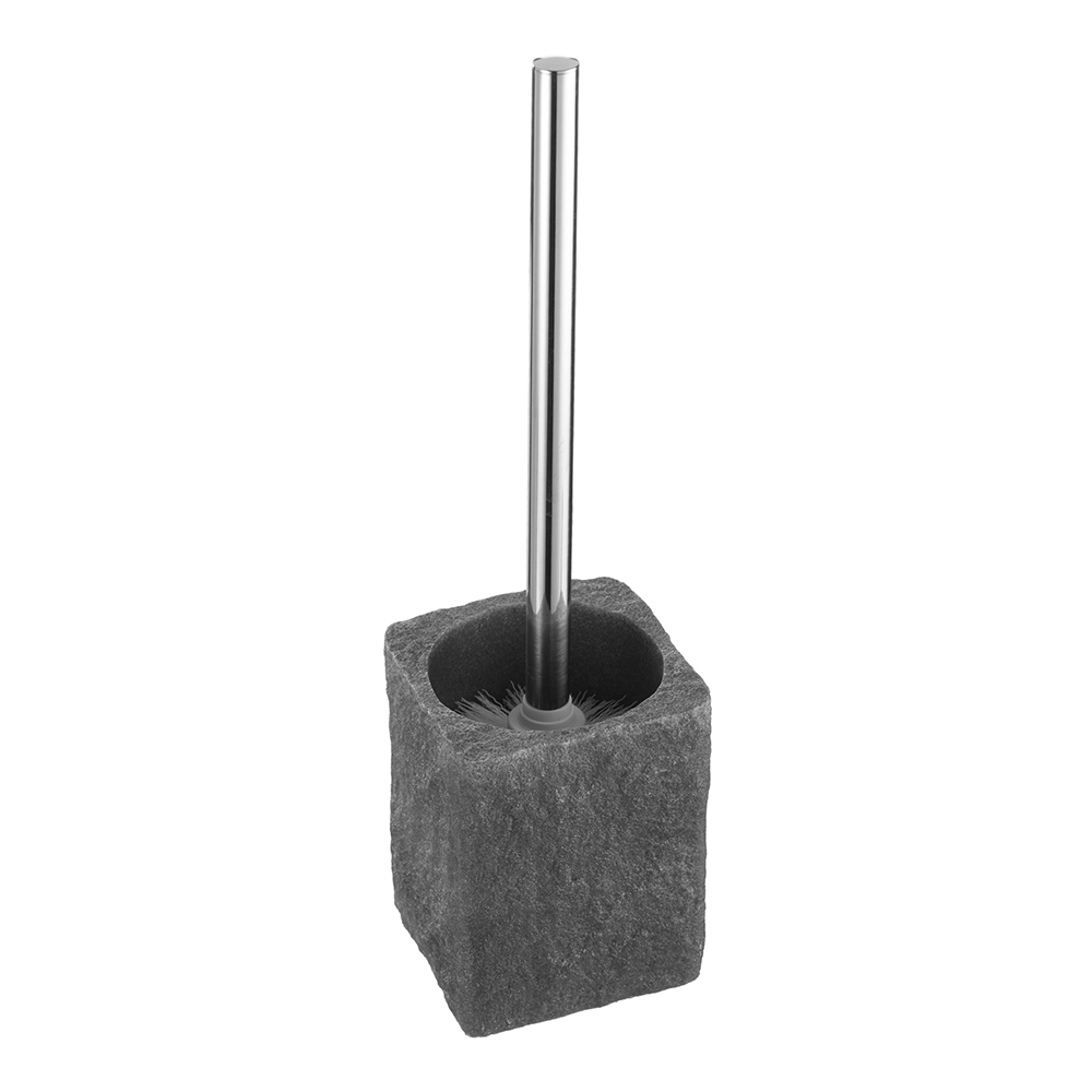 Ершик для унитаза Fora Stone Black напольный полирезин/металл черный (FOR-STN025BL/5317)