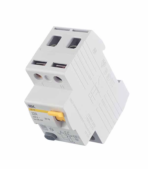 УЗО IEK Karat ВД1-63 32А 1P+N тип AC 30 мА 4,5 кА (MDV10-2-032-030)