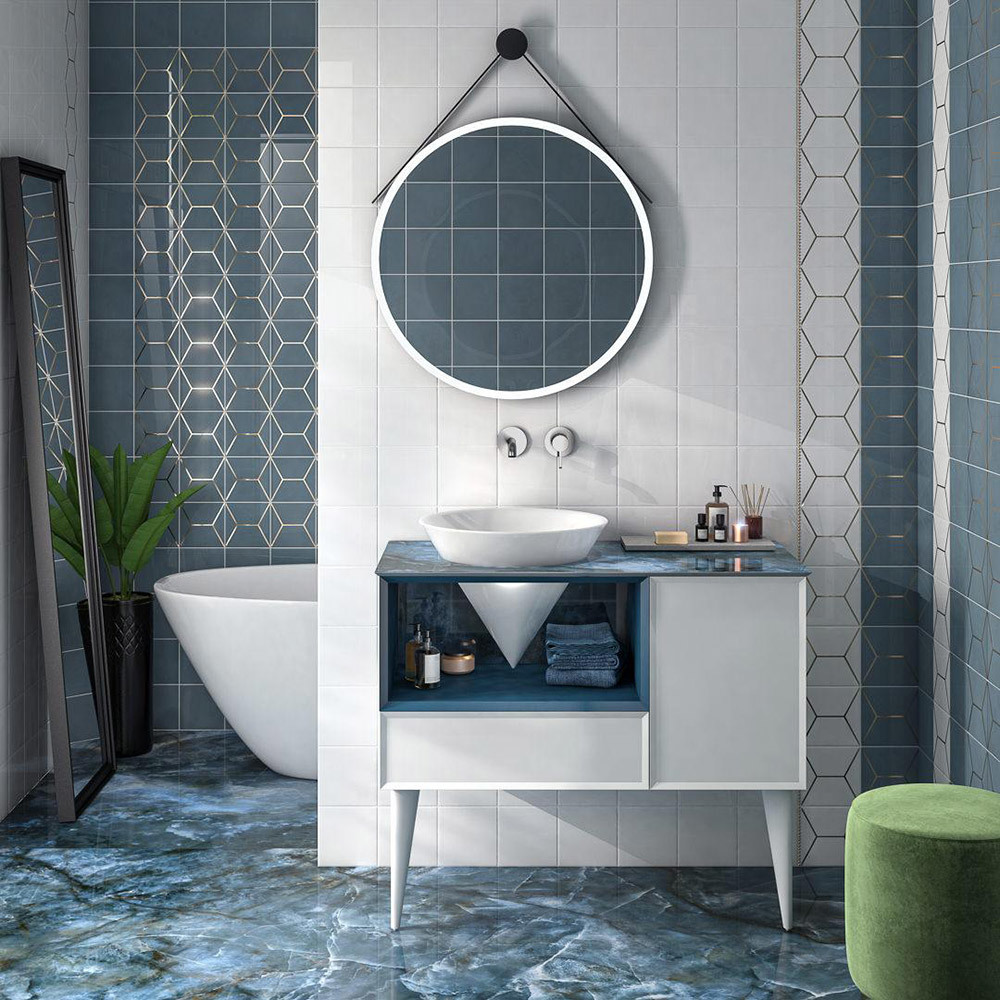 Плитка облицовочная Kerama Marazzi Витраж голубая 150х150х7 мм (48 шт.=1,08 кв.м)