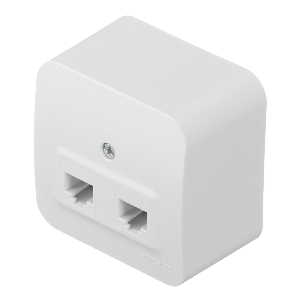 Розетка компьютерная Systeme Electric Blanca накладная белая 2хRJ45 (BLNIA045451)