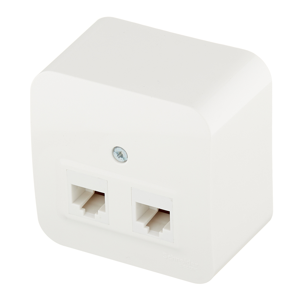 Розетка компьютерная Systeme Electric Blanca накладная молочная 2хRJ45 (BLNIA045452)