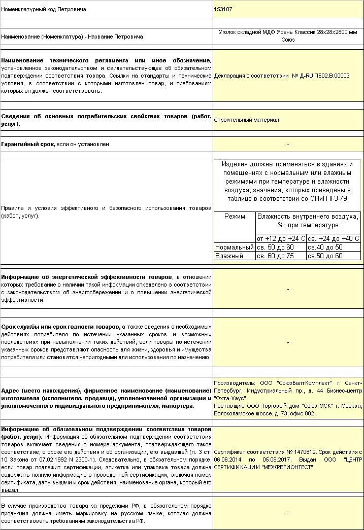 Уголок МДФ складной ясень классик 28х28х2600 мм Союз