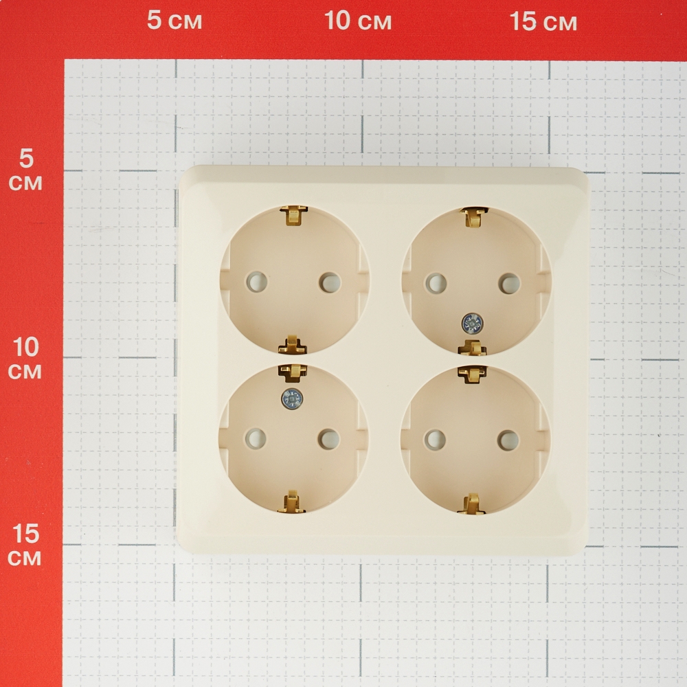 Розетка Systeme Electric Этюд накладная кремовая со шторками (PA16-208K)