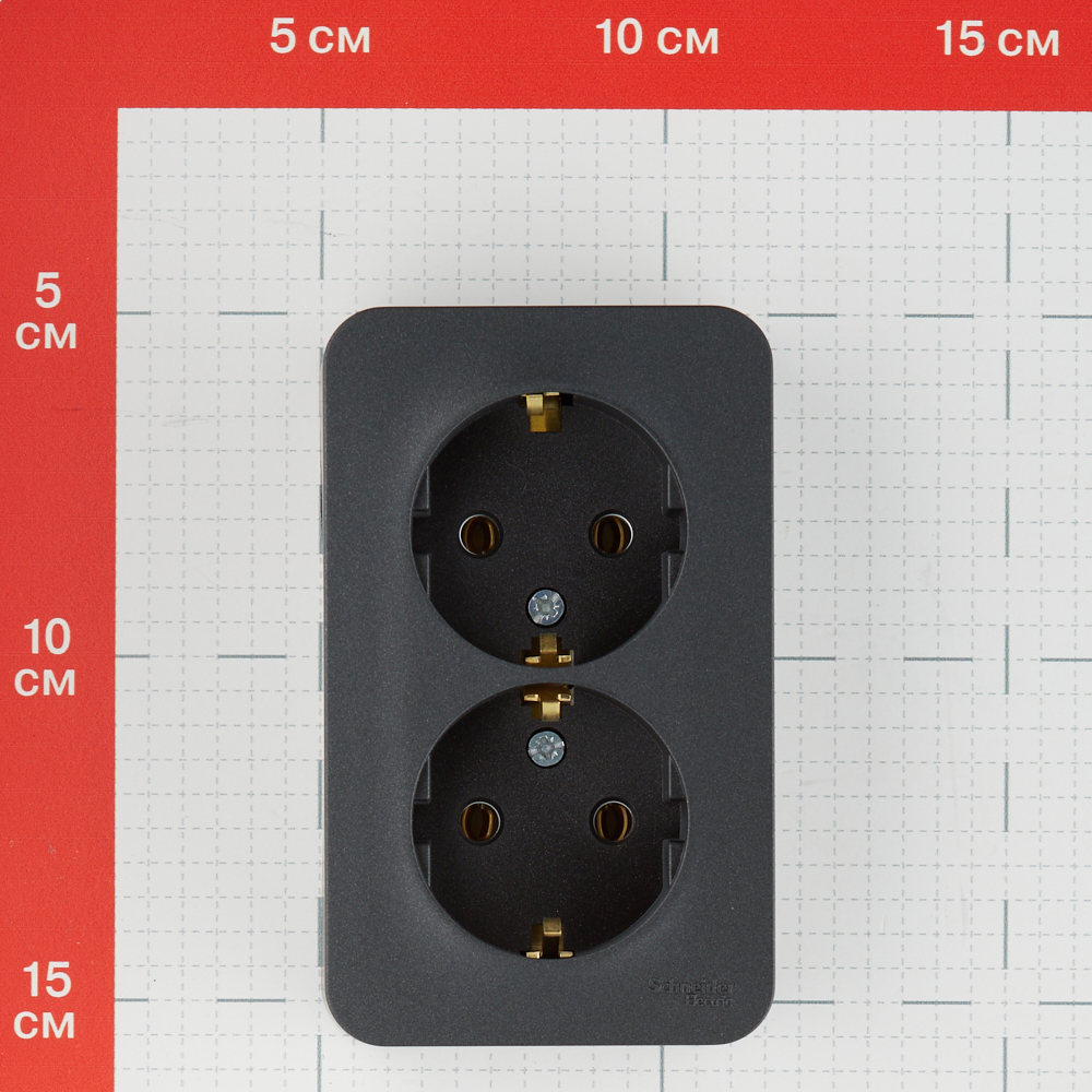 Розетка Systeme Electric Blanca накладная антрацит (BLNRA010216)