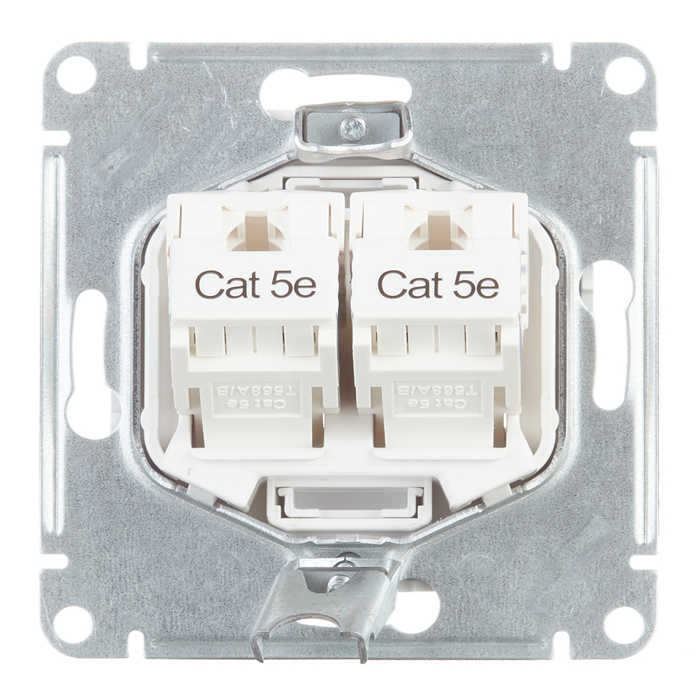 Розетка компьютерная Systeme Electric AtlasDesign встраиваемая белая 2хRJ45 (ATN000185)