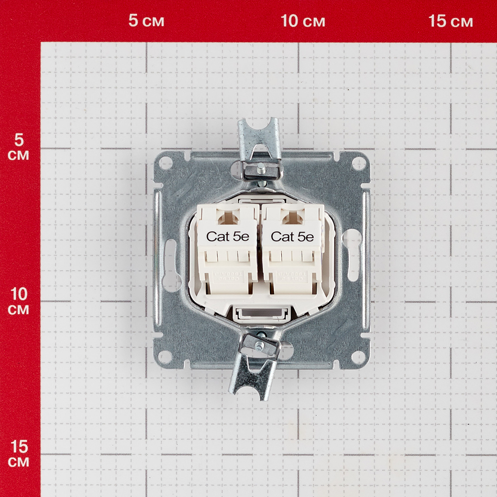 Розетка компьютерная Systeme Electric AtlasDesign встраиваемая белая 2хRJ45 (ATN000185)