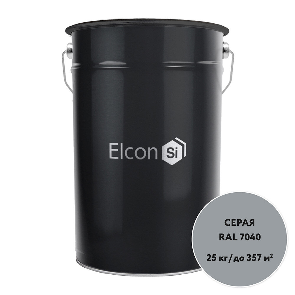 Грунт-эмаль по ржавчине Elcon ХВ-0278 серая матовая 25 кг
