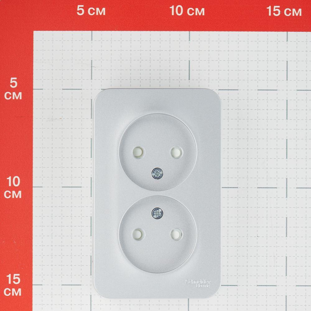 Розетка Systeme Electric Blanca накладная алюминий со шторками (BLNRA001213)