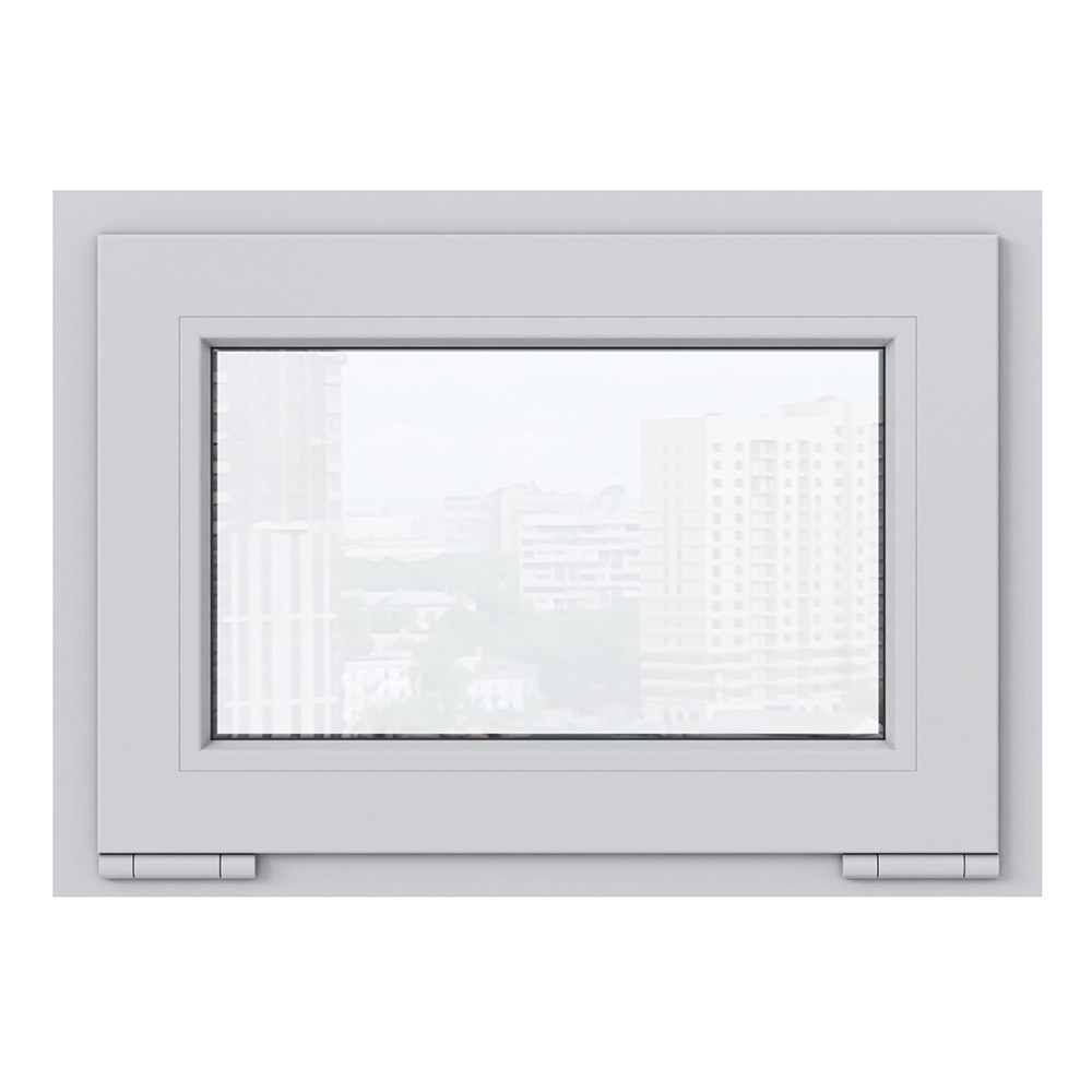 Пластиковое окно VEKA WHS Halo 60 500х700 мм 1 створка откидная фрамуга однокамерное серое