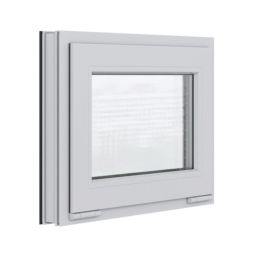 Пластиковое окно VEKA WHS Halo 60 500х700 мм 1 створка откидная фрамуга однокамерное серое