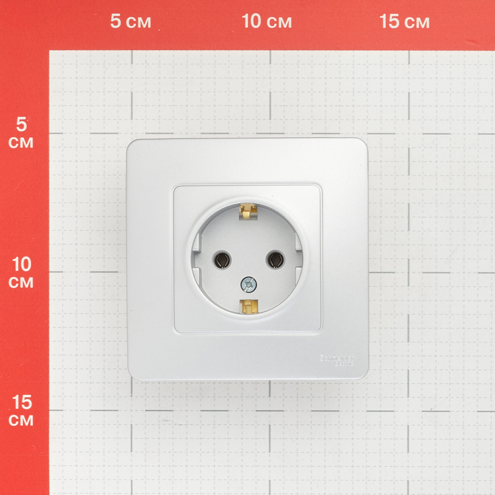 Розетка Systeme Electric Blanca встраиваемая алюминий (BLNRS001013)