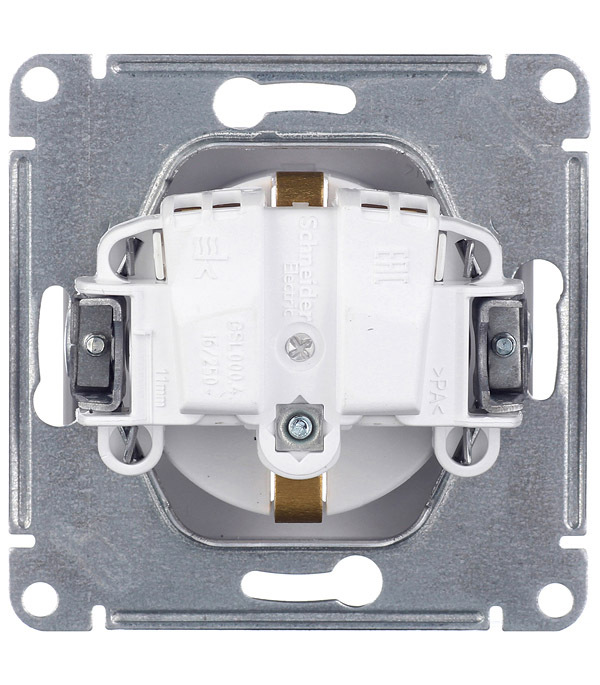 Розетка Systeme Electric Glossa встраиваемая белая со шторками (GSL000145)