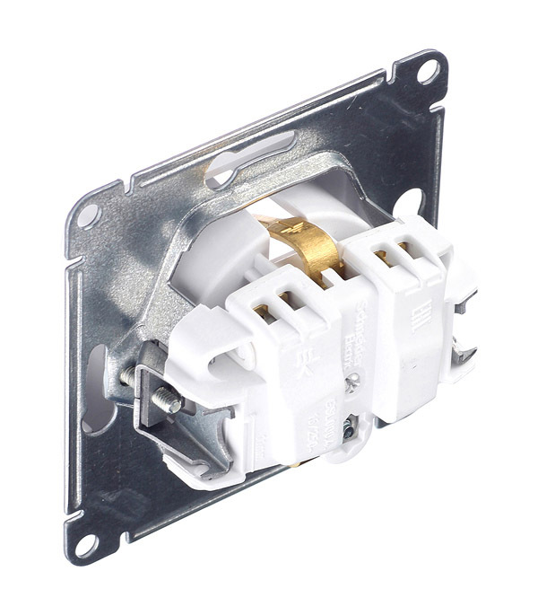 Розетка Systeme Electric Glossa встраиваемая белая со шторками (GSL000145)
