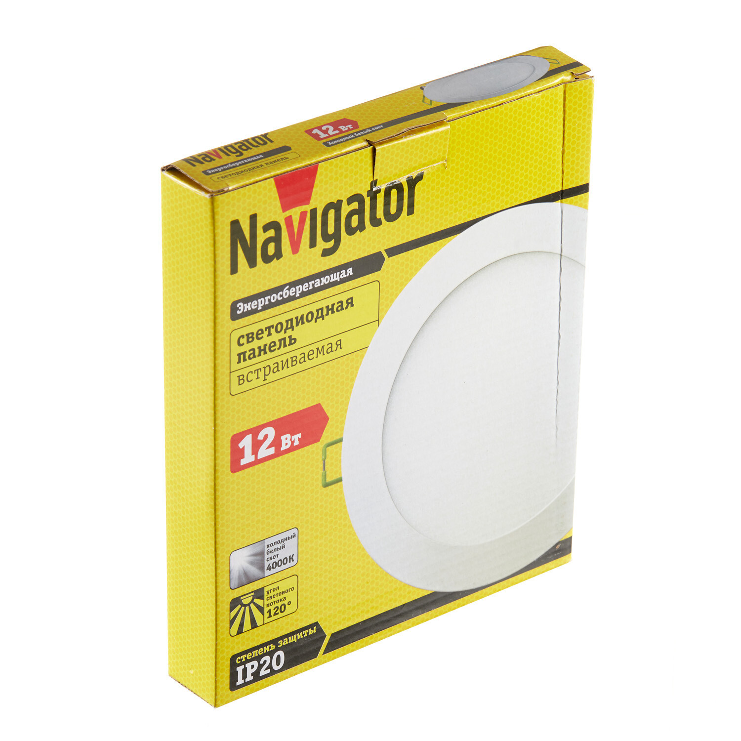 Светильник встраиваемый светодиодный белый 12 Вт 4000К IP20 Navigator ДВО (71378)