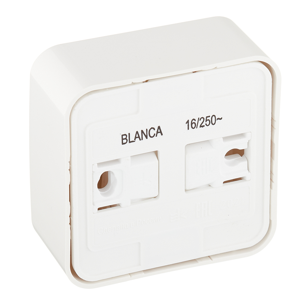 Розетка Systeme Electric Blanca накладная молочная со шторками компакт (BLNRA111112)