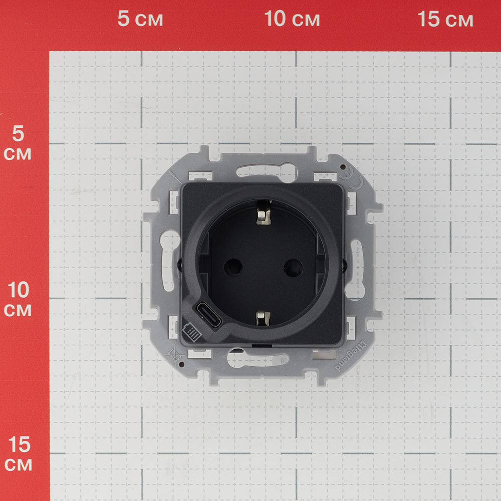 Розетка Legrand Inspiria встраиваемая антрацит с USB Type-C (673773)