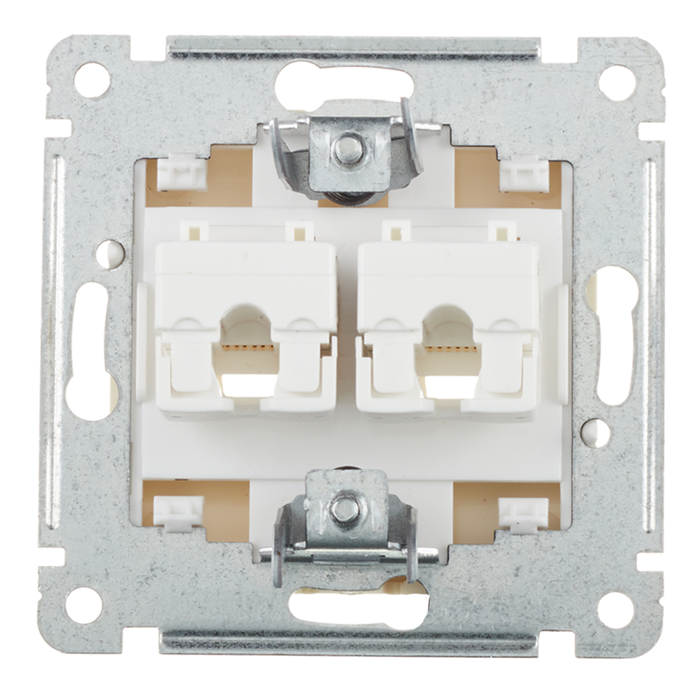 Розетка компьютерная Hegel Master встраиваемая слоновая кость 2хRJ45 (РСКК-440-01)